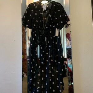 A black Polkadot blouse